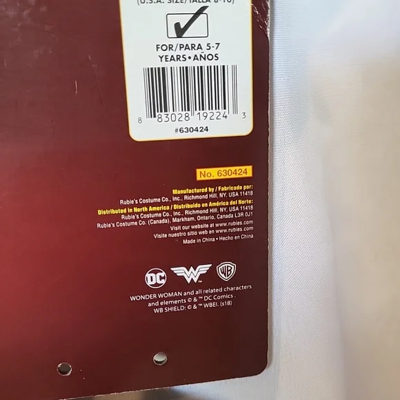 2018 DC Wonder Woman Girls 8-10 Rubies Halloween Costume With Bucket Pail - Picture 7 of 11